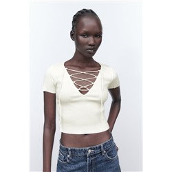 RIBBED TOP WITH TIED DETAIL