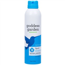 Goddess Garden, Organics, натуральное солнцезащитное средство, спорт, спрей, SPF 30, 6 унций (177 мл)