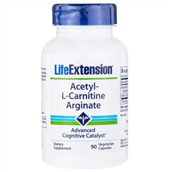 Life Extension, Ацетил-L-карнитина аргинат, 60 капсул в растительной оболочке