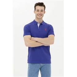Erkek Mavi Basic Polo Yaka Tişört