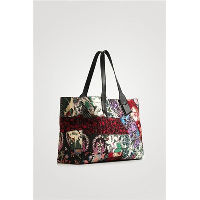 Bolso shopping bag jacquard floral