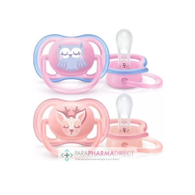 Avent Sucettes Ultra Air 0-6 mois Cerf & Hibou x2