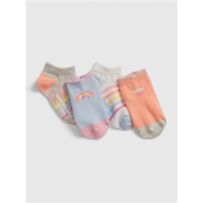 Toddler Rainbow No-Show Socks (4-Pack)