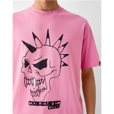 Boxy fit short sleeve T-shirt with Machine Gun Kelly print