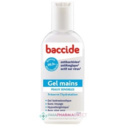 Baccide Gel Mains Hydroalcoolique Peaux Sensibles 100ml