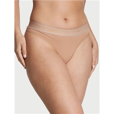 COTTON Logo Cotton Thong Panty