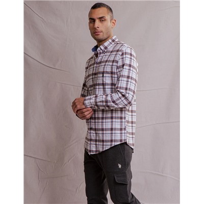 WHITE LABEL RECYCLED PLAID SHIRT