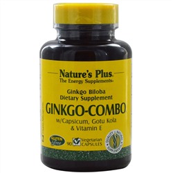 Nature's Plus, Гингко-комбо, 90 растительных капсул