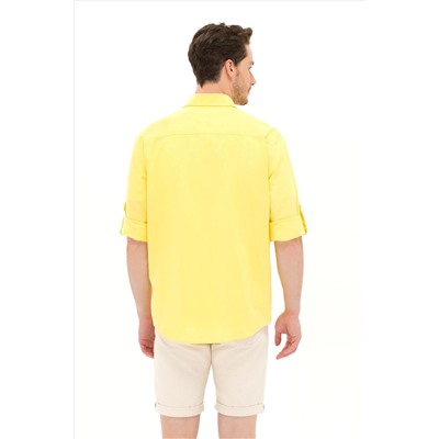 Erkek Sarı Uzun Kollu Basic Gömlek