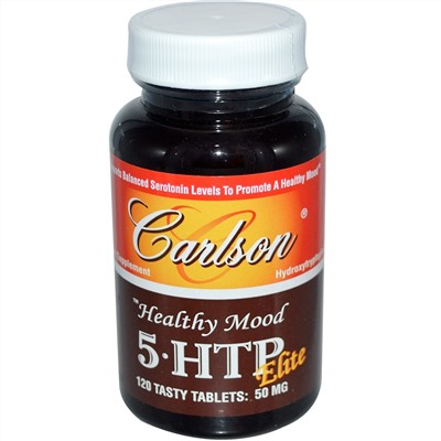 Carlson Labs, Healthy Mood, 5•HTP Elite, 50 мг, 120 вкусных таблеток