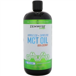Zenwise Health, Триглицеридное масло с цепочками средней длины, 100% кокос, C8 плюс C10, 32 унции (946 мл)