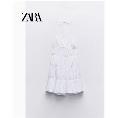 ZAR*A Женское белое платье с воротником-халтер
