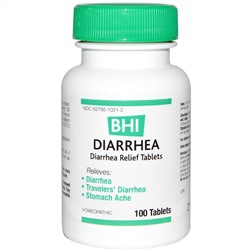 MediNatura, BHI, средство от диареи, 100 таблеток