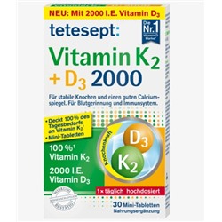 Vitamin K + D3 Mini Tabletten 30St., 9,2 g