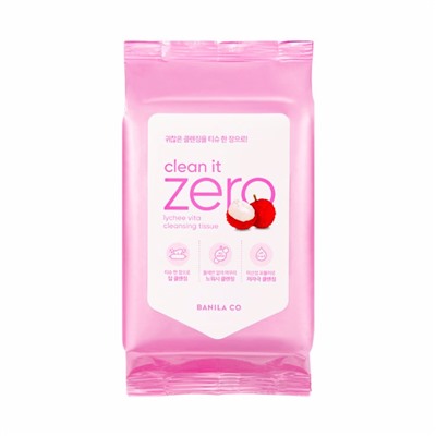 Очищающие салфетки для лица Banila Co Clean It Zero Lychee Vita Cleansing Tissue Pink 30 ea