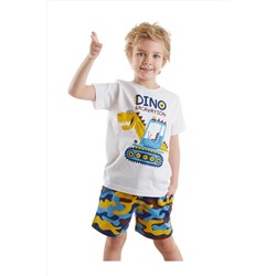 Denokids, Dino Kazı Erkek Çocuk Yazlık T-shirt Kamuflaj Şort Takım