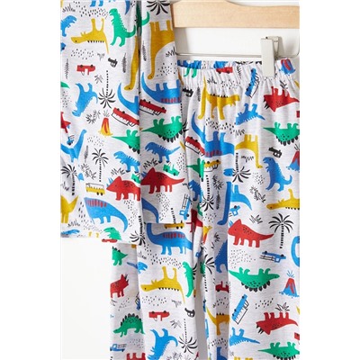 Pijakids Dinozor Desenli Göz Bantlı Erkek Çocuk Pijama Takımı 16327, Pijakids                                            
                                            Dinozor Desenli Göz Bantlı Erkek Çocuk Pijama Takımı 16327