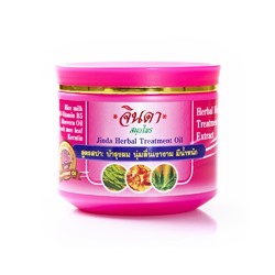 Лечебная маска против ломкости и сечения волос Jinda 400 мл / Jinda herbal treatment oil 400 ml (pink pack)
