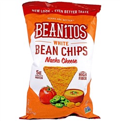 Beanitos, Белые фасолевые чипсы, со вкусом сыра начо, 6 унций (170 г)