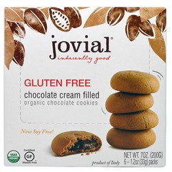 Jovial, Органическое шоколадное печенье с начинкой из шоколадного крема, без глютена, 6 пакетиков по 1,2 унции (33 г)