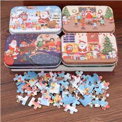 Рождество diy маленькие подарки 60 штук для детей ручной работы Санта-Клаус головоломки деревянные детские подарки