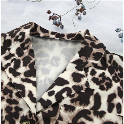 Домашний костюм с укороченной рубашкой с красивым леопардовым принтом 😍