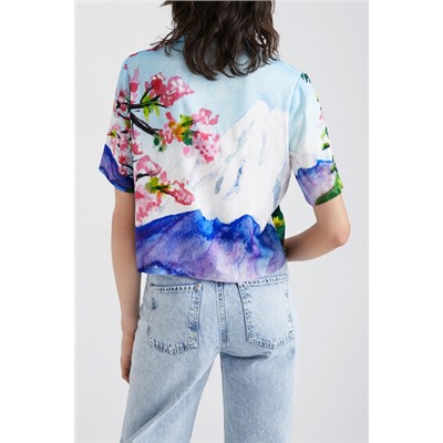 Camisa cropped Monte Fuji