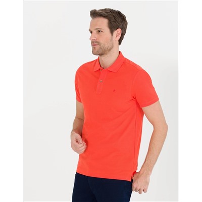 Kırmızı Slim Fit Polo Yaka Basic Tişört