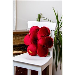 Rayda Home Dekoratif Bordo Renk İç Dolgulu Kırlent Çiçek Yastık 42*42 Cm BR1