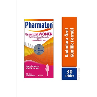 Pharmaton Essential Women 30 Tablet - Biotin, Demir, Vitamin B, Multivitamin Ve Mineraller 8683060090161