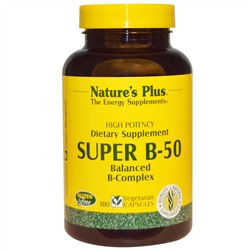 Nature's Plus, Супер В-50, 180 растительных капсул