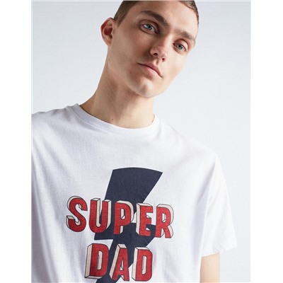 Camiseta 'Super Dad', Hombre, Blanca