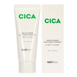 NEXTBEAU Wish Planner Cica Foam Cleanser Очищающая пенка для умывания с центеллой азиатской для восстановления кожи 100мл