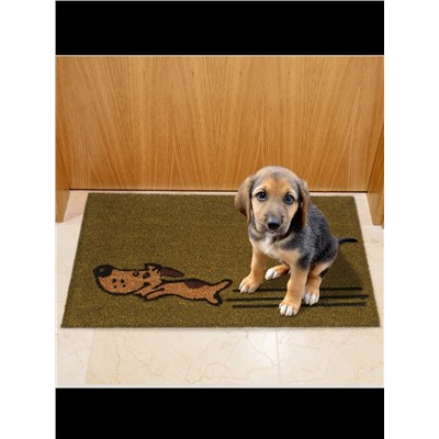 Fußmatte "Hund" in Grün - (B)60 x (T)40 cm