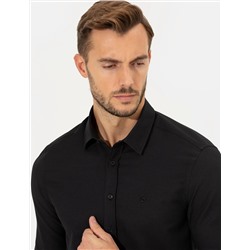 Siyah Slim Fit Oxford Gömlek