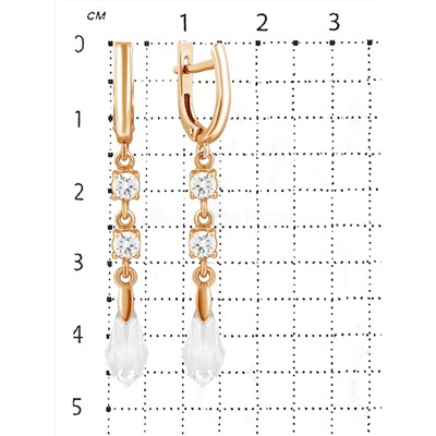 Серьги из золочёного серебра с кристаллами Swarovski и фианитами 925 пробы с00102з
