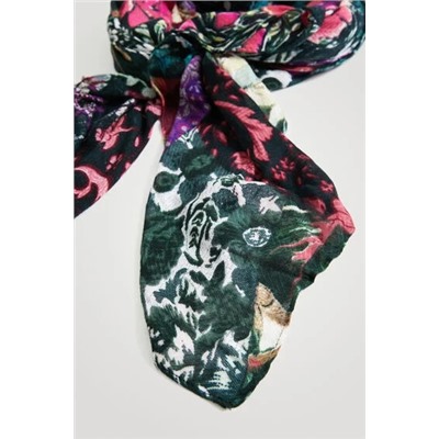 Foulard rectangular patch floral