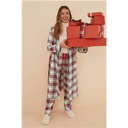 Pantalón pijama cuadros 100% algodón rojo