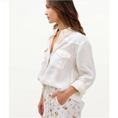Женская льняная рубашка - идеальная база на лето - экспорт в Америку