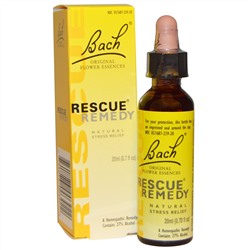 Bach, Спасительное средство, естественное избавление от стресса, 0.7 жидких унций (20 мл)