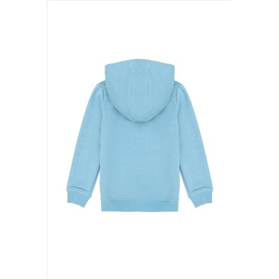 Çocuk Mavi Basic Kapüşonlu Sweatshirt