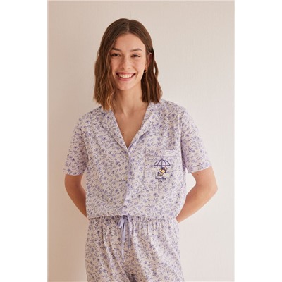 Pijama camisero 100% algodón lila Snoopy