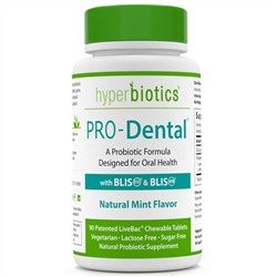 Hyperbiotics, PRO-Dental, натуральный мятный вкус, 90 жевательных таблеток