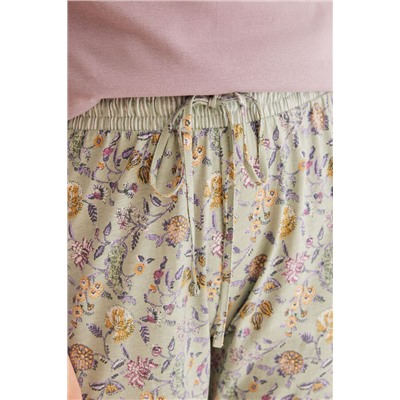Pantalón pijama largo 100% algodón skinny flores