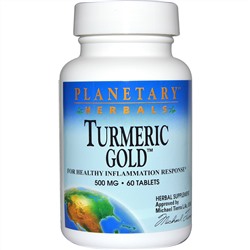 Planetary Herbals, Золотая куркума, 500 мг, 60 таблеток