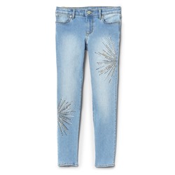 Super Skinny Jeans with Gem-Burst Detailing in High Stretch