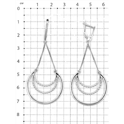 Серьги из серебра родированные 925 пробы С-3602-Р