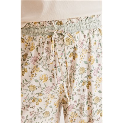Pantalón pijama largo 100% algodón carrot flores