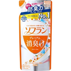 LION SOFLAN Premium Aroma Natural Кондиционер для белья аромат цветочного мыла сменная упаковка 420 мл