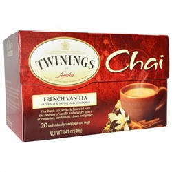 Twinings, Чай, французская ваниль, 20 пакетиков, 1,41 унции (40 г)
